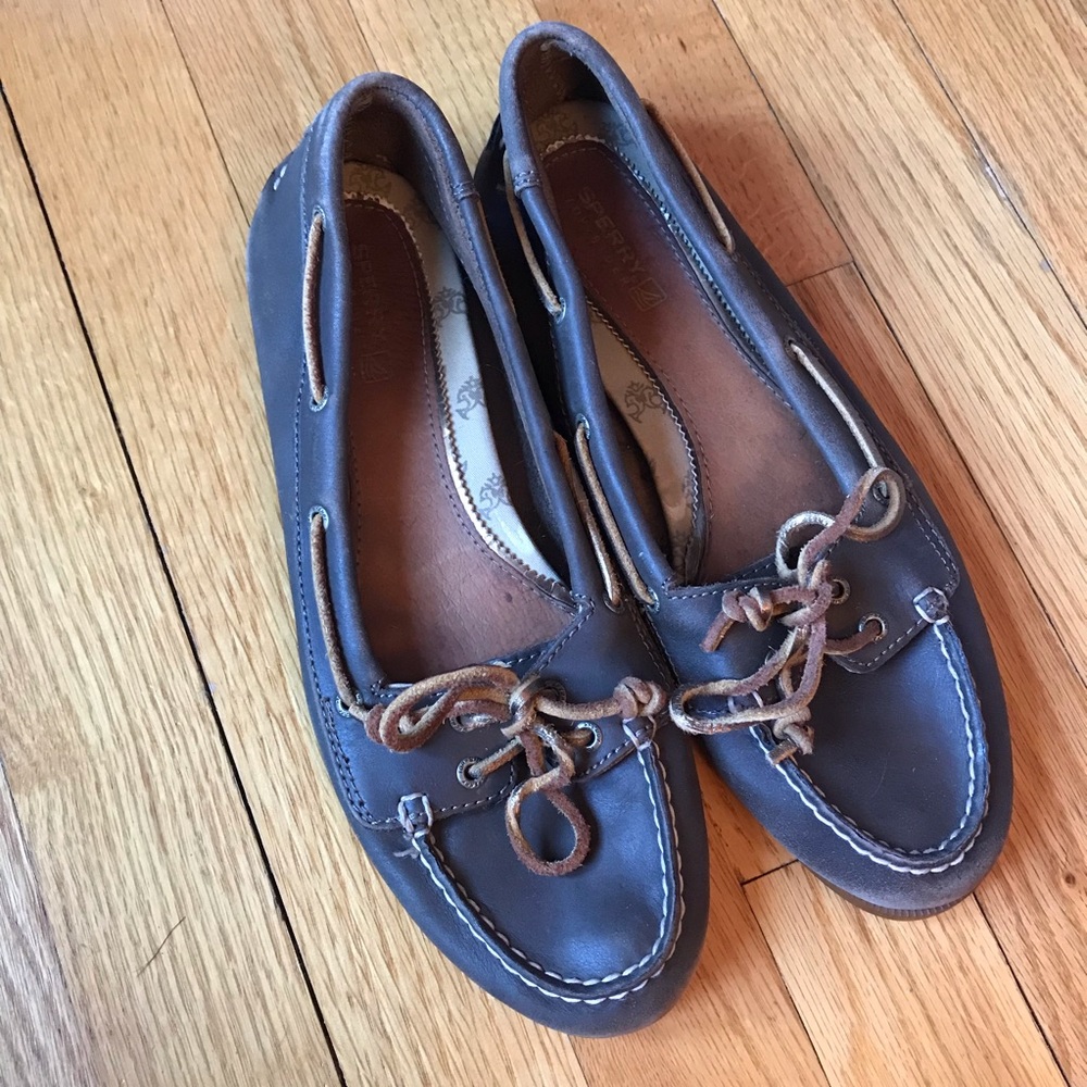 Sperry Top Sider Casual Slip On Dark Brown Boat Shoes
